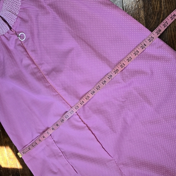 Deadstock Vintage 70s Pink Polka Dot Barbiecore Girly Night Gown House Dress - Picture 12 of 16